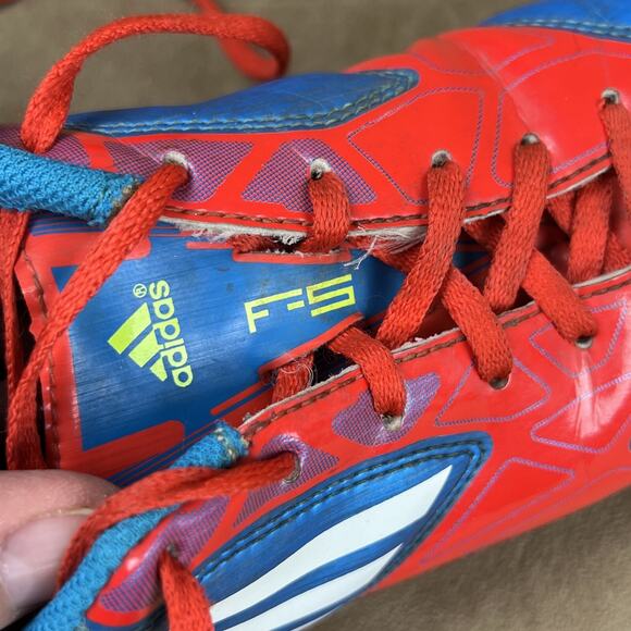 ADIDAS F-50 Boys 5.5 ~Traxion Soccer Cleats Red Blue - V24800 - Picture 10 of 14